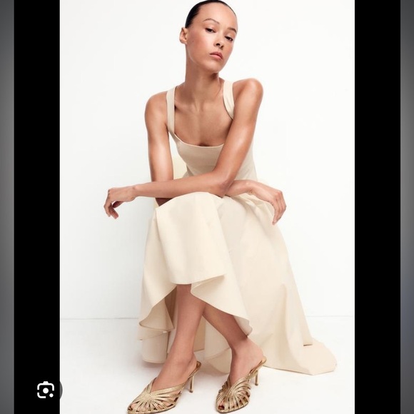 Zara Metallic Effect Stiletto Heal Sandals - Picture 4 of 11